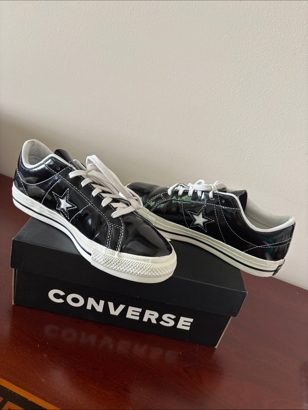 Converse women’s One Star Ox patent leather black unisex sneakers sz.7.5 - Picture 12 of 16